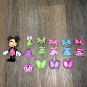 Mattel Disney Minnie Mouse Bowtique Snap N Style Dress Up Lot Of 15 Pieces